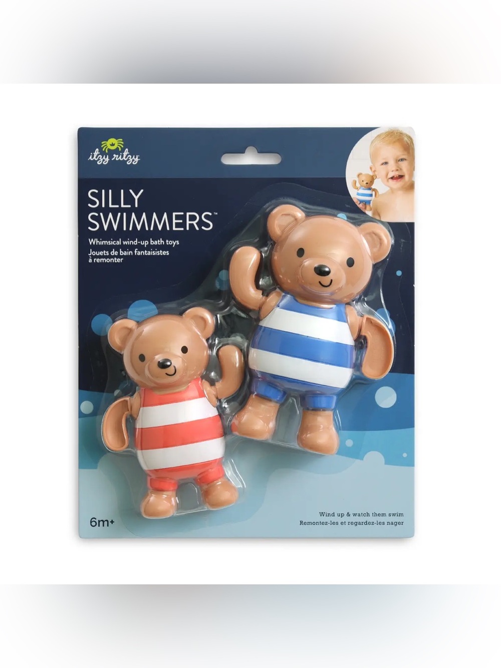Itzy Ritzy Bear Silly Swimmers Wind-Up Bath Toys